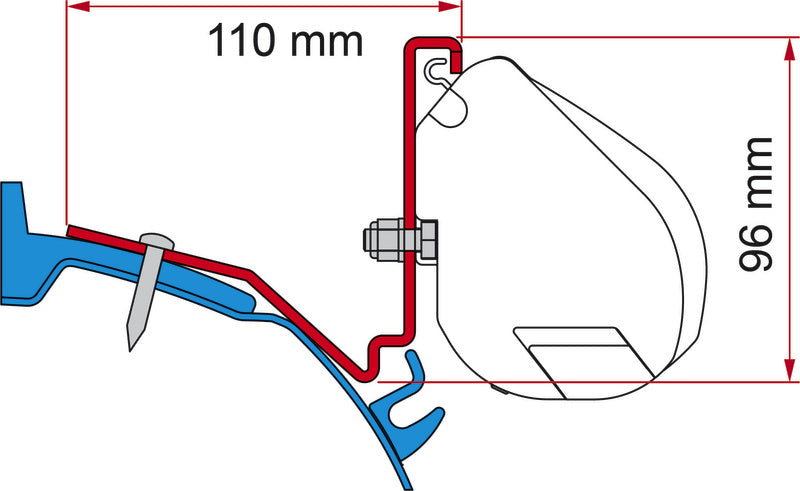 Fiamma Adapter Ford Custom Capland/Capfun für F35