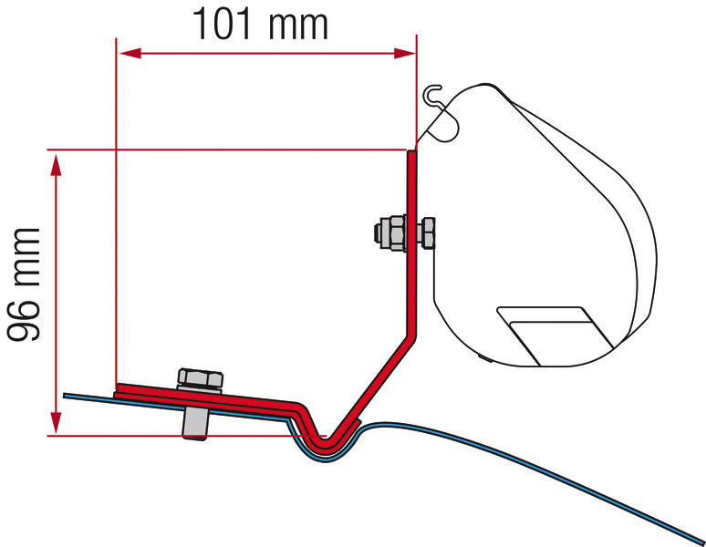 FIAMMA Adapter für F35, VW Caddy Maxi, deep black