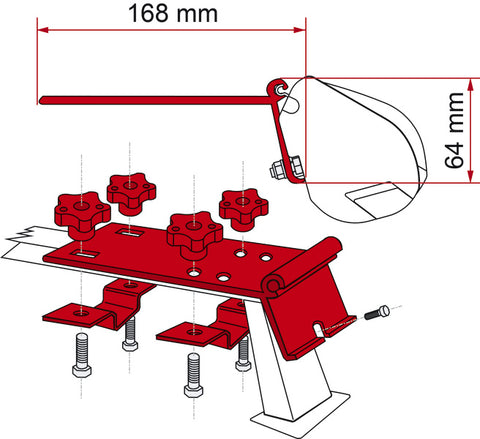 Adattatore F35 standard per ringhiera/portapacchi