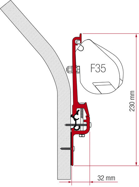 Adapter für Fiamma F35 Pro - Eriba Touring