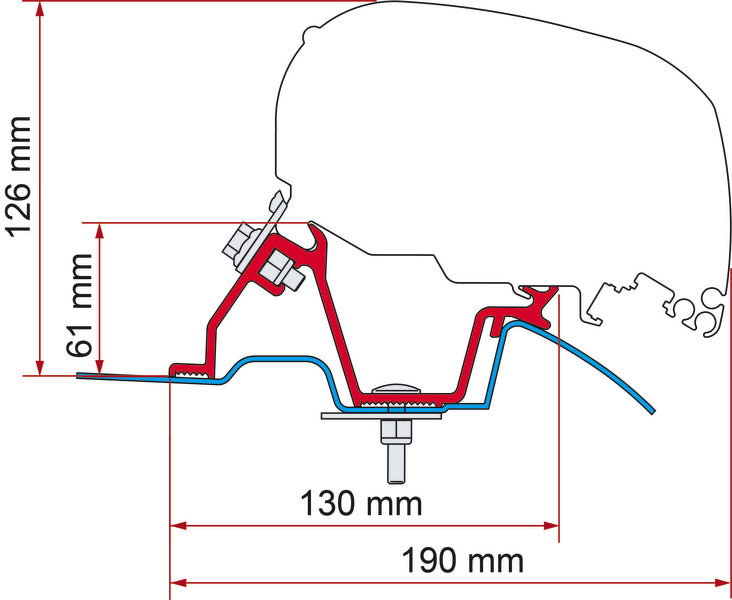 Adapter Fiamma F65 für Sprinter, VW Crafter