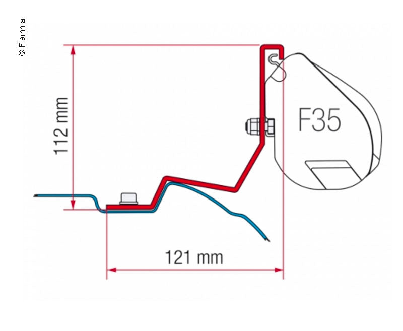 Montageadapter F35 Pro 270 cm mit PrivacyRoom CS Light 280