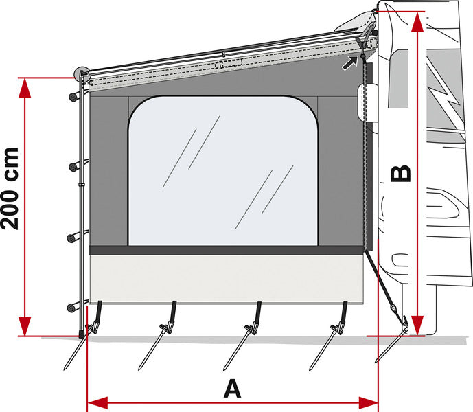 Side W - Seitenteil für Markise Caravanstore/F35