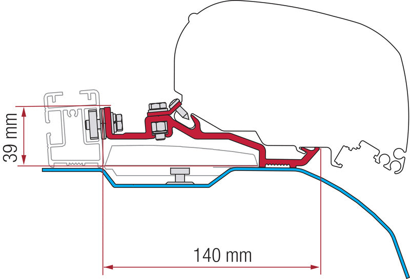 Fiamma Adapter Kit Smart Clamp Ducato F80s