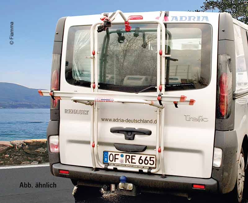 Alu-Heckträger Carry Bike f. 2 Räder Renault Trafic Heckklappe