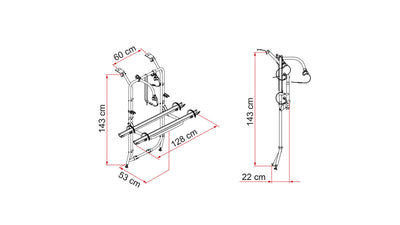 Carry-Bike Campingbus Renault Trafic und Baugleiche mit Heckklappe