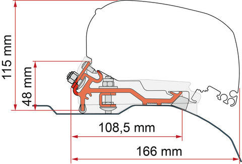 Kit adattatore piatto F80S/F85L per tetto alto H2 - Argento