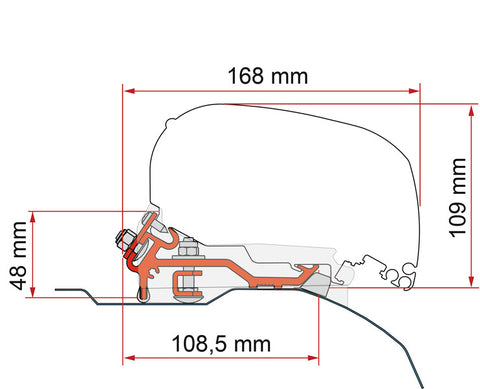 Kit adaptateur plat F80S/F85L pour toit surélevé H2 - Argent