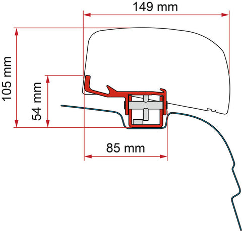 Adaptateur de montage F40van pour VW T5/T6 H1 / L1 sans rail C