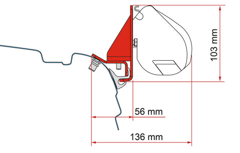 Adaptateur de montage pour Fiamma F35 PRO - VW T5/T6