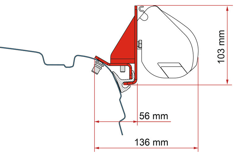 Montageadapter für Fiamma F35 PRO - VW T5/T6