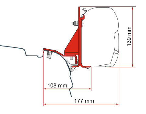Adaptateur Multirail - Adaptateur de montage pour F45 VW T5/T6/T6.1 avec Reimo Multirail