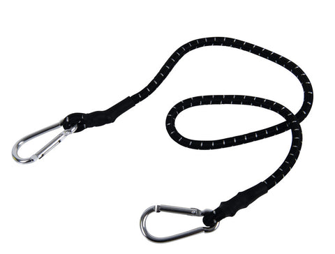Tenditore in gomma estensibile 80-140 cm con gancio in alluminio, nero