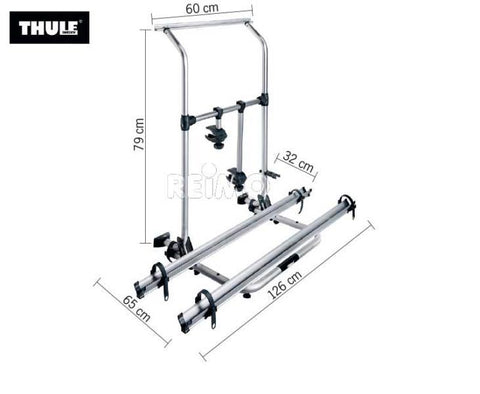 Portapacchi posteriore in alluminio Omni-Bike Sport G2 W150 Hobby Caravan per 2 bici