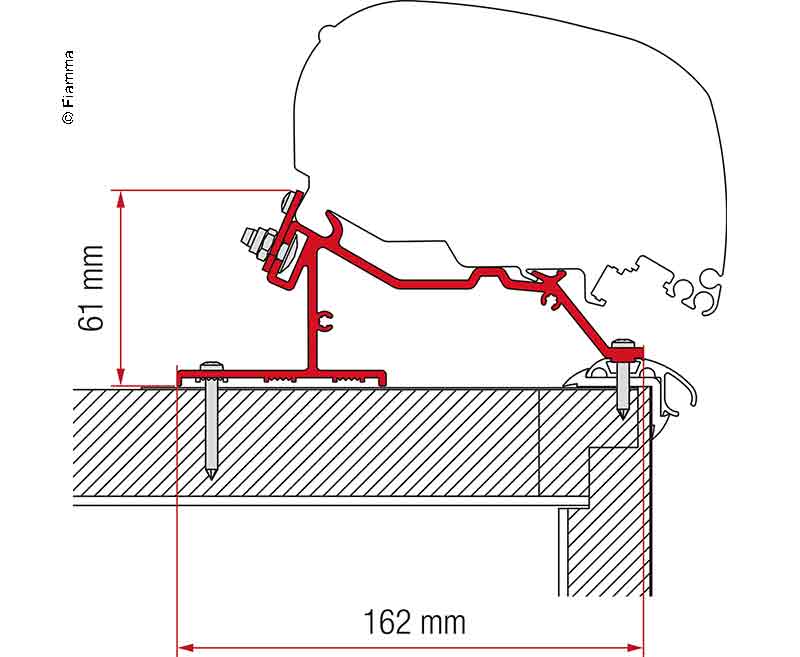 Wohnwagen-Adapter Markise F65L und F80S Caravan Roof 500cm