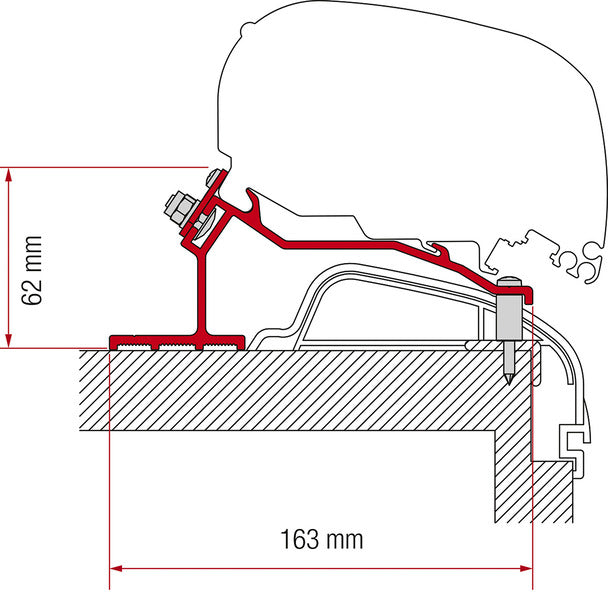 Adapter Markise F65L oder F80S für Hobby Caravan ab 2012 Premium & Ontour