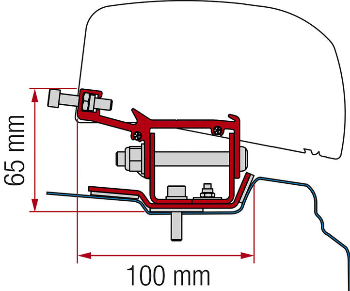 Adapter für Dachmarkise F40van Renault Trafic ab 2014 kurzer Radstand