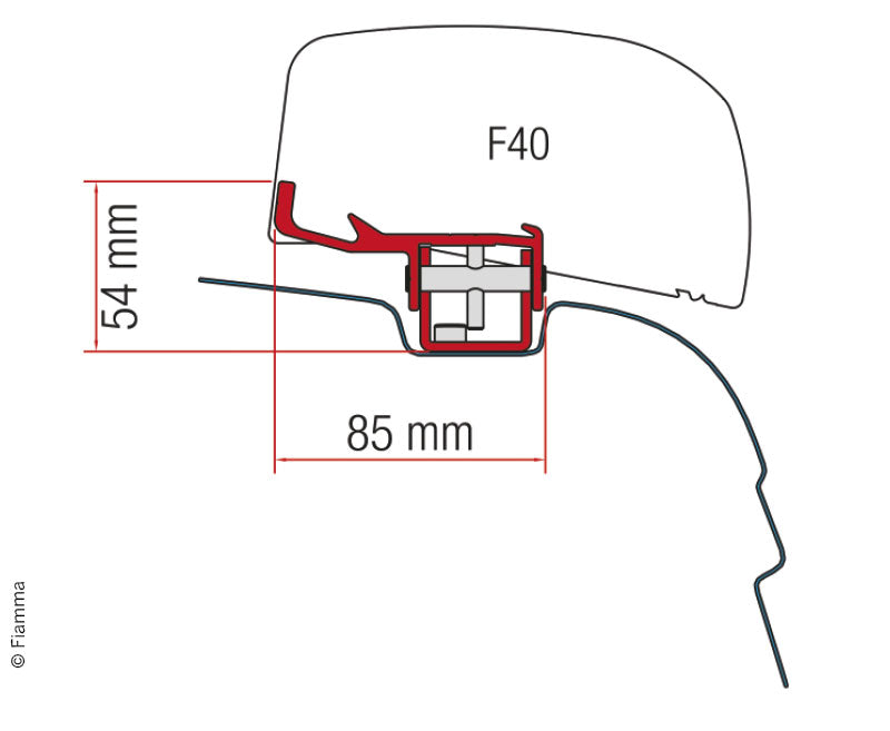 Montagedadapter für F40Van VW T5/T6, UK-Version