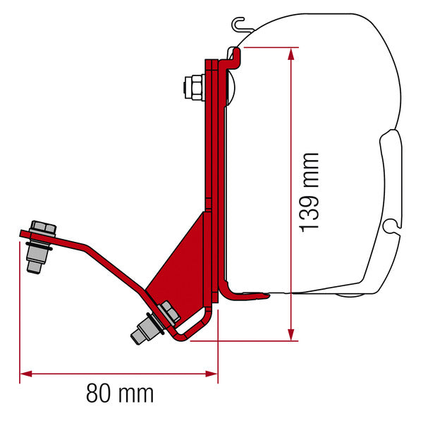 Adapter für F45 Ducato/HymerCar/Pössl ab 07 mit Roof Rail