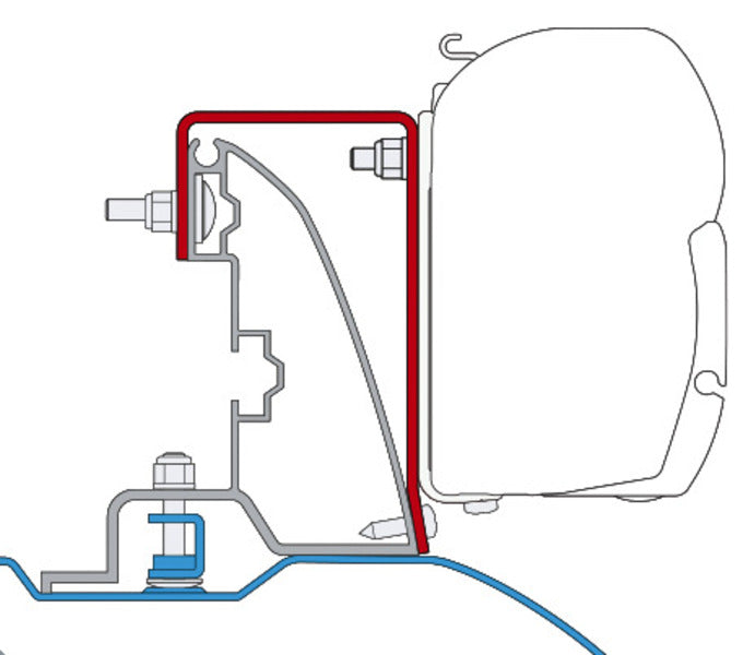 FIAMMA Adapter für F45I/F45iL Ducato ab Baujahr 2007 mit Roof Rail