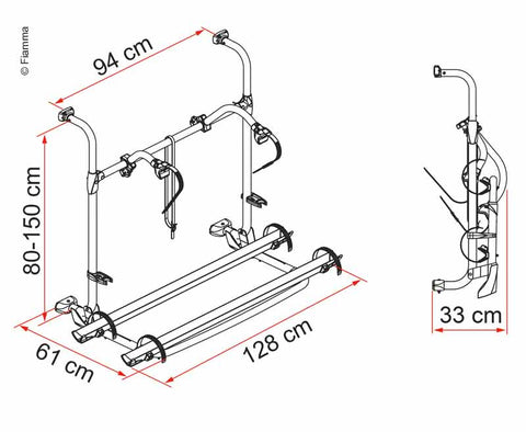 Porte-bagages arrière Carry Bike Pro Autotrail, capacité de charge max. 40 kg