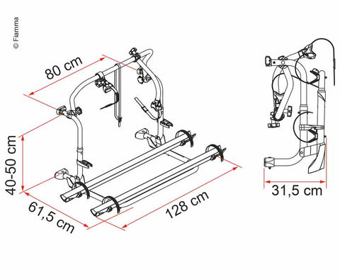 Porte-vélos arrière en aluminium Carry-Bike L80 pour 2 vélos