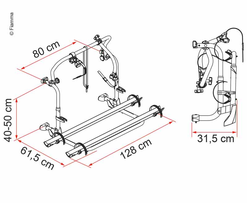 Alu-Heckträger Carry-Bike L80 für 2 Räder