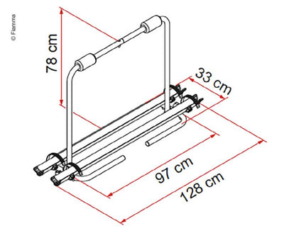 Deichselträger XL A, max. 35 kg, für 2 Räder, Blaue Version