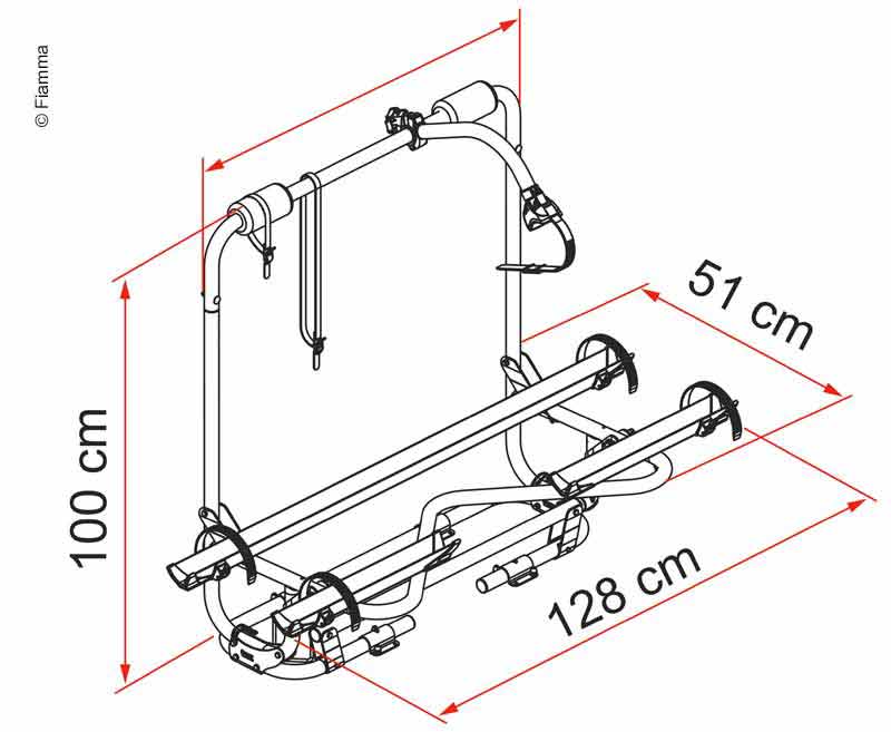 Deichselträger XL A Pro 50 kg, für 2 Räder, Blaue Version, max. 3 Räder