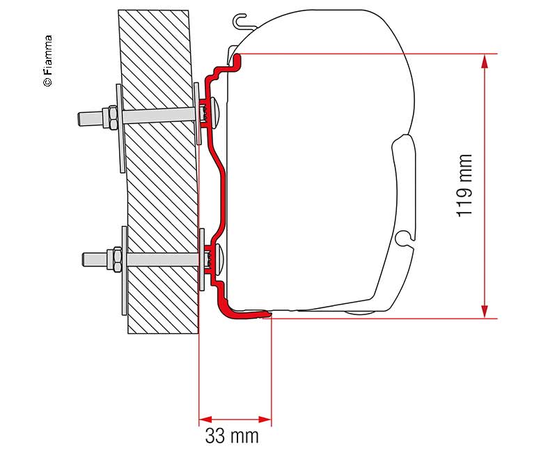 Markisen-Adapter Hymer ab 2016 F45 300cm