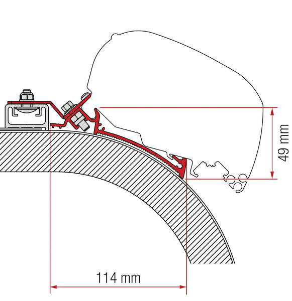 Adapter Markise F65L und F80S Rapido Distinction - 1 Halter