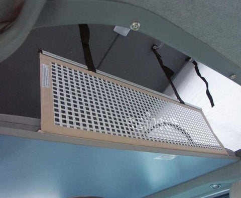 Rete di sicurezza rigida per nicchie 1060x350 mm con bloccaggio a cinghia