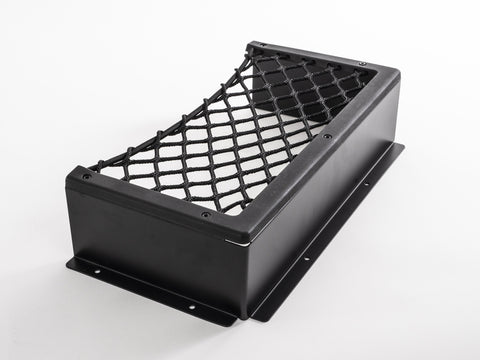 Cadre en aluminium avec filet de rangement L, noir
