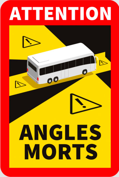 Warnschild "Angles Morts" Toter Winkel magnetisch