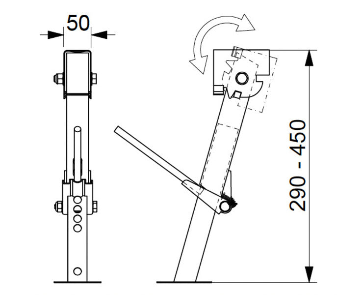 Fahrzeugstütze Jack 1 Paar 29-45cm