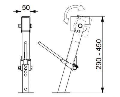 Fahrzeugstütze Jack 1 Paar 29-45cm