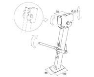 Cric de support de véhicule 1 paire 39-55 cm