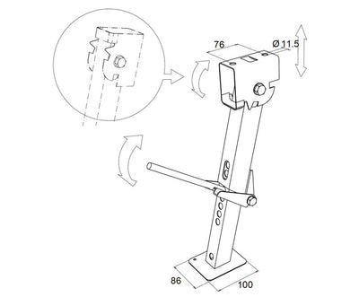 Fahrzeugstütze Jack 1 Paar 39-55cm