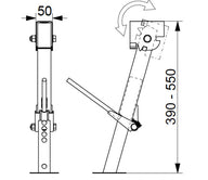 Cric de support de véhicule 1 paire 39-55 cm