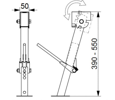 Fahrzeugstütze Jack 1 Paar 39-55cm