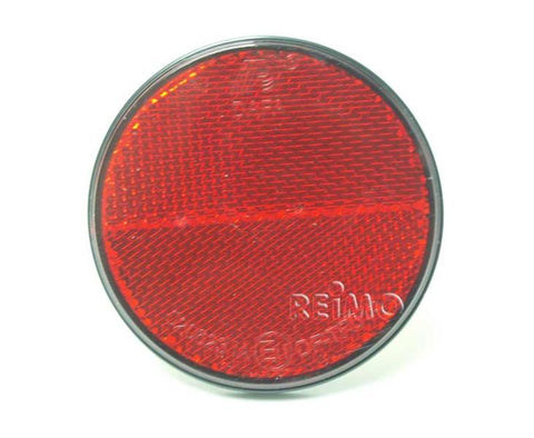 Réflecteur rond 72mm autocollant rouge (1 pièce)