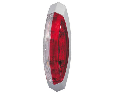 Feu de gabarit rouge/blanc, plaque de base grise droite, 122,2x39,2x28,6mm