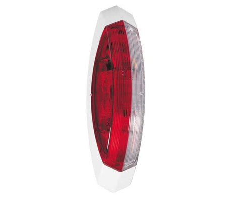 Feu de gabarit rouge/blanc, plaque de base blanche gauche, 122,2x39,2x28,6mm