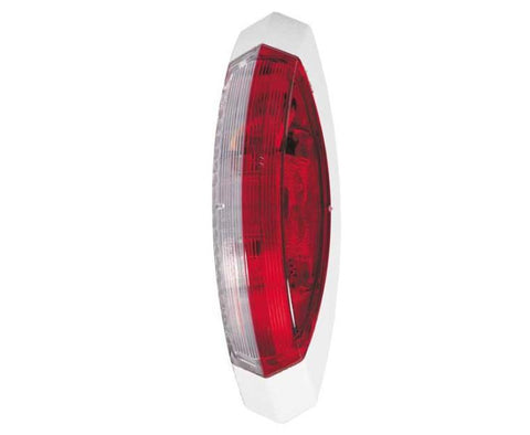 Feu de gabarit rouge/blanc, plaque de base blanche droite, 122,2x39,2x28,6mm