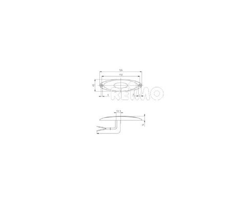 Feu de gabarit LED, 12V, 1W, transparent, câble 200 mm, cadre blanc IP67