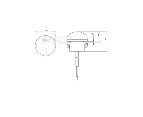 LED-Begrenzungsleuchte, 6-33V, 0,6W, klar, 250 mm Kabel, IP67