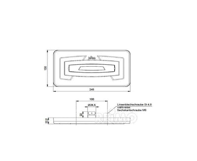 LED-Multifunktionsleuchte, 9-32V, links rot IP67 mit Dreiecksrückstrahler