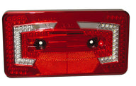 LED-Multifunktionsleuchte, 9-32V, links rot IP67 mit 6-Eck-Rückstrahler