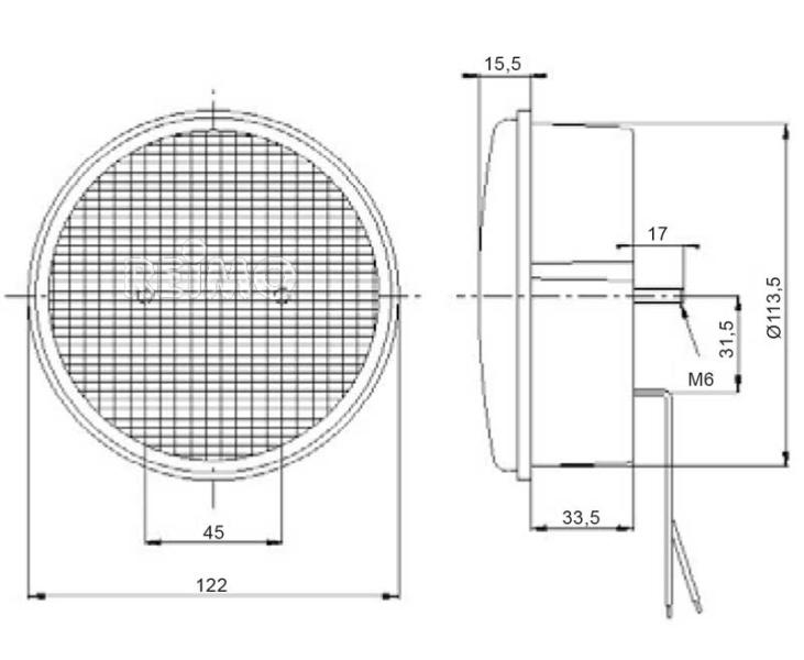 LED-Nebel-Rückfahrleuchte 12V, 3W klar IP67 500 mm Kabel