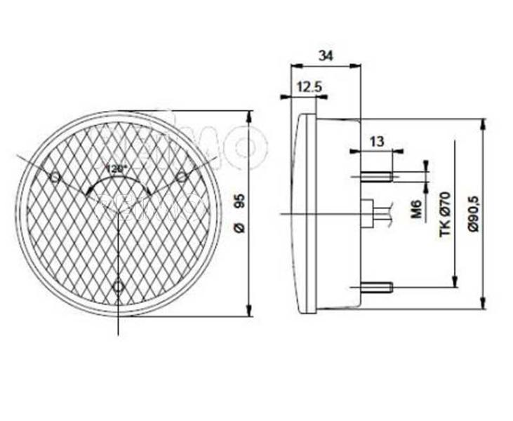 LED-Nebelschluß 12V, 4W IP67 500 mm Kabel klar